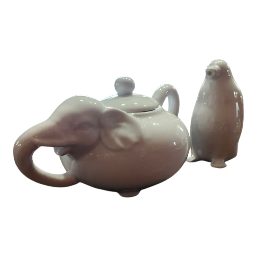 🐘Whimsical Elephant Teapot & Penguin Creamer Set🐧
